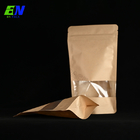 einfacher biologisch abbaubarer Vorrat-Stand 100g 250g 500g 1kg herauf Brown-Kraftpapier-Tasche mit Reißverschluss