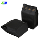 Schwarzer Kraftpapier-Flachbodenbeutel 250 g, umweltfreundlicher Kaffeebeutel mit Reißverschluss