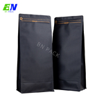 Schwarzer Kraftpapier-Flachbodenbeutel 250 g, umweltfreundlicher Kaffeebeutel mit Reißverschluss