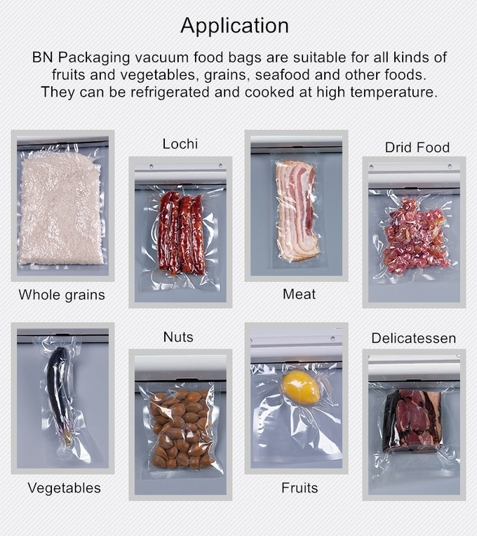 Sackt freier Speicher BPA Vakuumkundenspezifische Nahrung prägte ganze gefrorene transparente Vakuumdichtungs-Tasche 10 ein